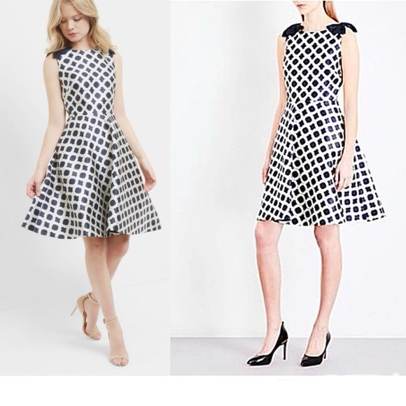Ted Baker Blushing Rose Geo Dress in Navy Size 1 (U.S. Size 4) MSRP $365 - Picture 8 of 10